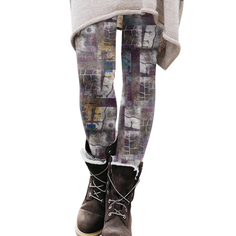 Legingi Sievietēm Tummy Control Spring Rudens Print Legingi Zābaku bikses Legingi Sievietēm Tummy Control Liela izmēra Ropa Mujer