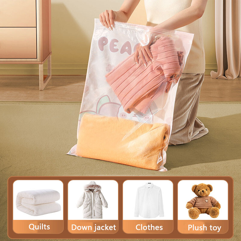 1 pungă de compresie de călătorie, sac de ambalare în vid pentru economisirea spațiului, sac de compresie de aspirație reutilizabil, economisind spațiu de 80%