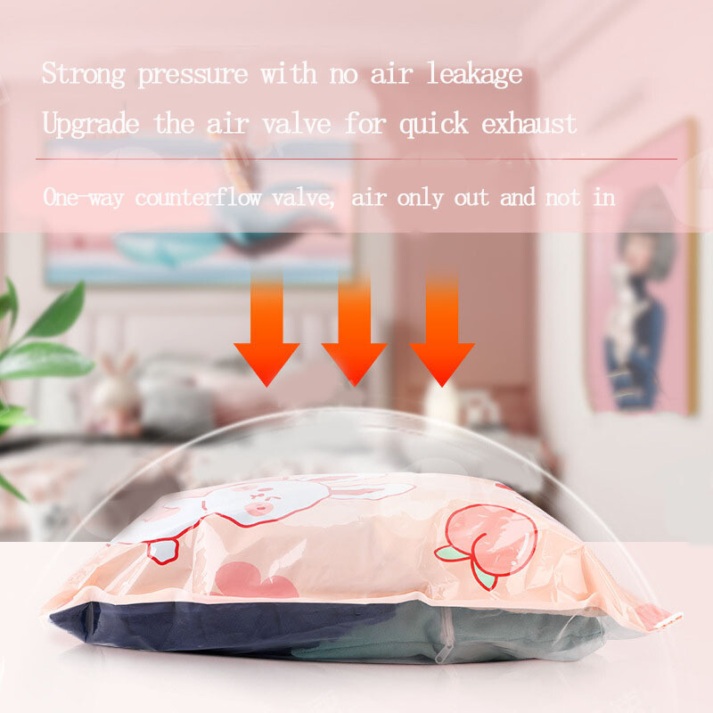 1 pungă de compresie de călătorie, sac de ambalare în vid pentru economisirea spațiului, sac de compresie de aspirație reutilizabil, economisind spațiu de 80%