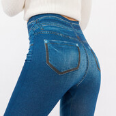 Sieviešu legingi ar augstu vidukli Bezšuvju legingi Lielizmēra džinsi apakšā ikdienišķas ērtas, šauras džinsa elastīgās bikses