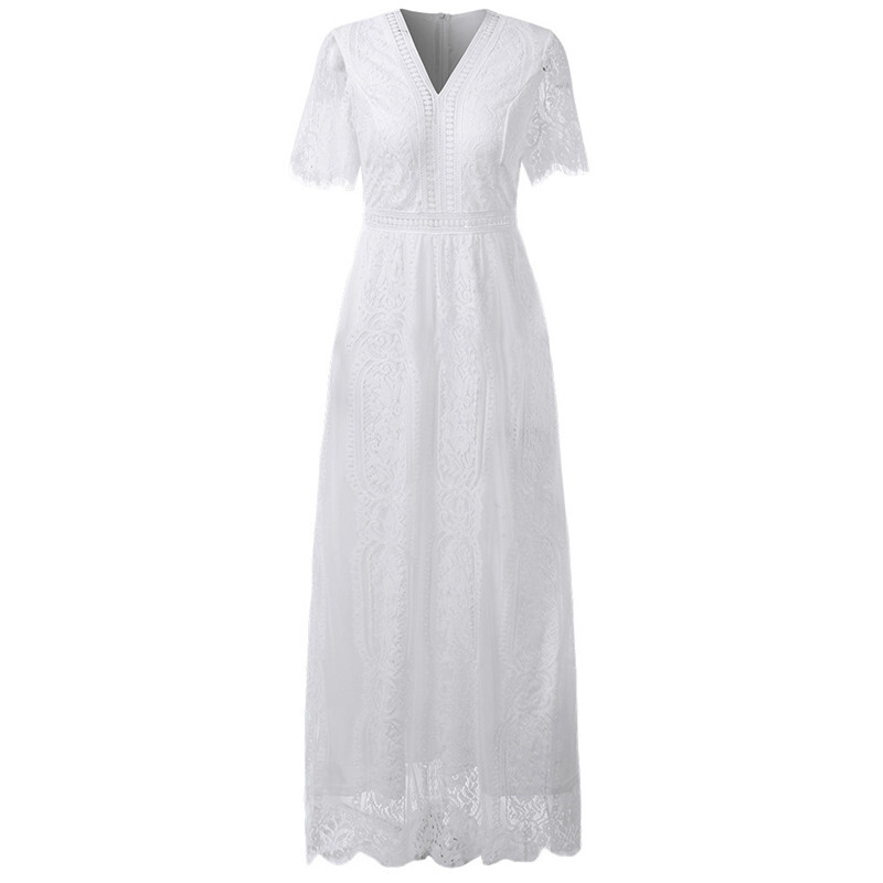 Baltas mežģīņu Boho garās kleitas grūtniecēm fotosesijai Baby Shower Garās kleitas Grūtniecības fotografēšanas kleita