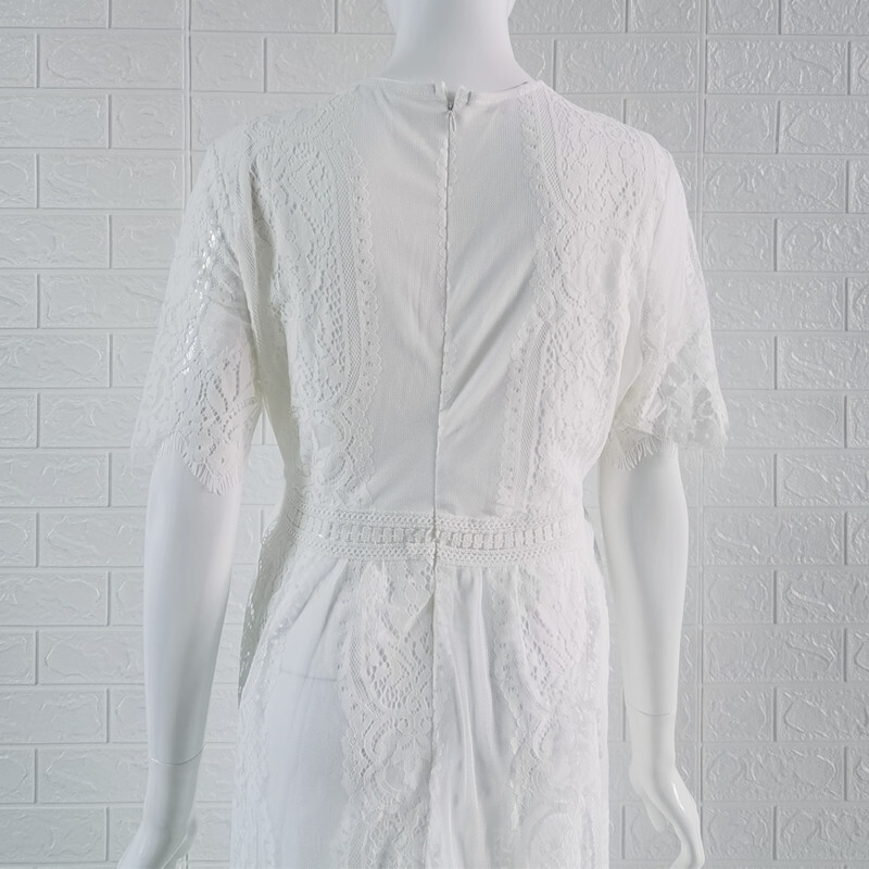 Baltas mežģīņu Boho garās kleitas grūtniecēm fotosesijai Baby Shower Garās kleitas Grūtniecības fotografēšanas kleita