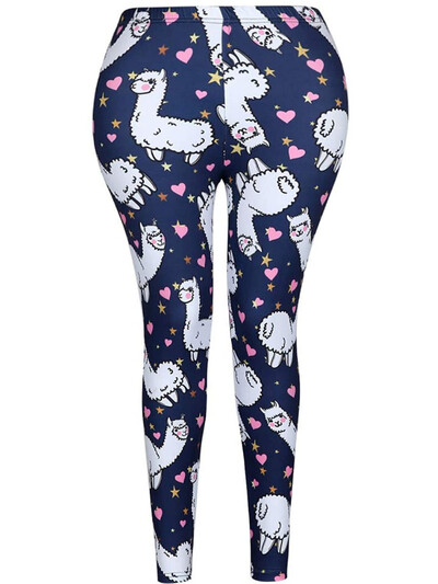 Leopárdmintás leggings női divat alkalmi nadrágok macska tehén állat szálcsiszolt puha harisnya Női nagyméretű fitnesz tornanadrág