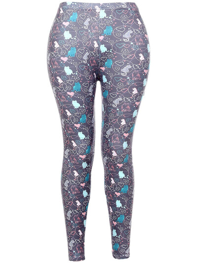 Leopárdmintás leggings női divat alkalmi nadrágok macska tehén állat szálcsiszolt puha harisnya Női nagyméretű fitnesz tornanadrág