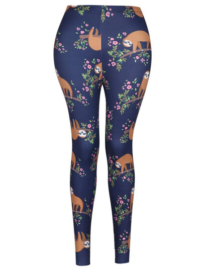 Leopárdmintás leggings női divat alkalmi nadrágok macska tehén állat szálcsiszolt puha harisnya Női nagyméretű fitnesz tornanadrág