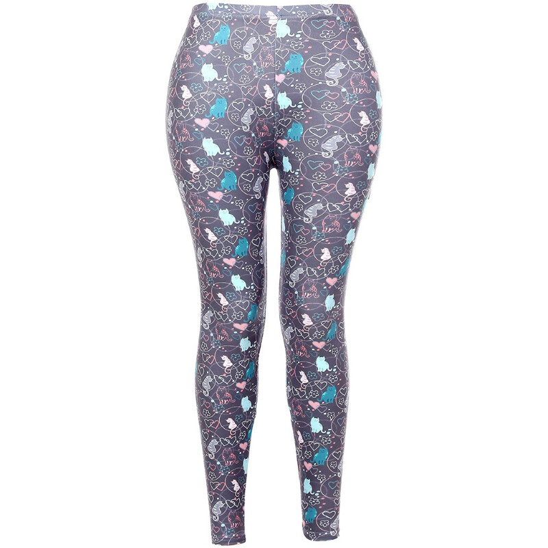 Leopárdmintás leggings női divat alkalmi nadrágok macska tehén állat szálcsiszolt puha harisnya Női nagyméretű fitnesz tornanadrág