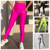 Spīdīgi plāni sieviešu jogas legingi liela izmēra legingi ar augstu vidukli treniņu bikses trenažieru zālei pieguļošām apakšdaļām