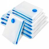 Pachet de 4 saci de depozitare în vid, saci de economisire a spațiului de compresie pentru cuverturi și pături, organizator pentru ambalaje de călătorie pentru haine