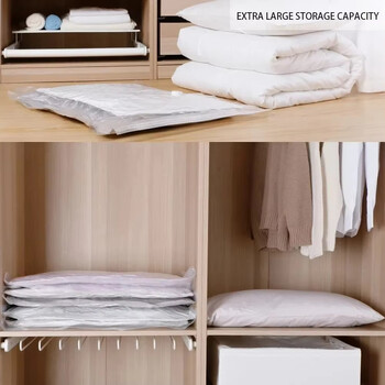 6 Συσκευασία Space Saver Vacuum Seal Storage Bags for Phone, Comfort and Quants, Compression Not Included Pump