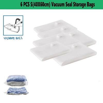 6 iepakojumā vietas taupīšanas vakuuma blīvējuma glabāšanas maisiņi drēbēm, segas un segām, kompresijas sūknis nav iekļauts