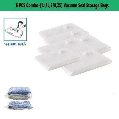 6 iepakojumā vietas taupīšanas vakuuma blīvējuma glabāšanas maisiņi drēbēm, segas un segām, kompresijas sūknis nav iekļauts