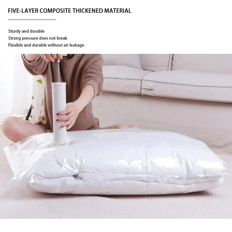 6 iepakojumā vietas taupīšanas vakuuma blīvējuma glabāšanas maisiņi drēbēm, segas un segām, kompresijas sūknis nav iekļauts