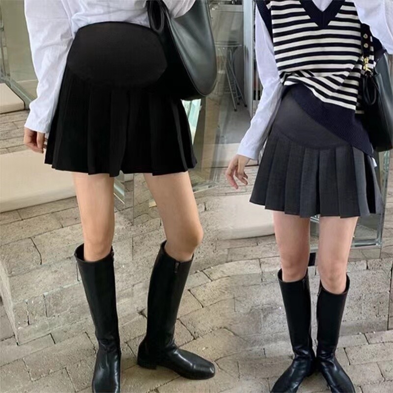 2024. gada grūtnieces kroku svārki ar regulējamu vidukli Grūtnieču vēdera svārki ar oderi Vasaras svārki grūtniecēm ar augstu vidukli