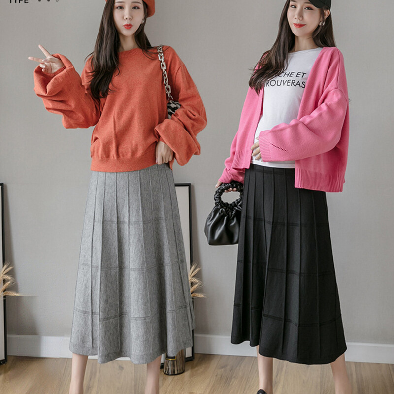 2023. gada rudens ziemas modes svārki grūtniecēm, brīvi, lieli apaki, vēdera drēbes grūtniecēm. Ikdienas fotosesijas svārki grūtniecības laikā