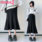 Rudens Ziemas Grūtnieču svārki Sānu svārki Zīmulis vēders Apģērbs grūtniecēm Ikdienas vestidos Grūtniecības fotosesijas svārki