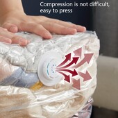 Ceļojumu vietas taupīšanas soma Praktiska atkārtoti lietojama rotācijas kloķa dizains Vakuuma apģērbi Ceļojumu uzglabāšanas soma Mājsaimniecības piederumi