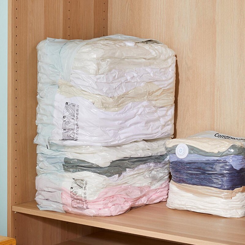 Ceļojumu vietas taupīšanas soma Praktiska atkārtoti lietojama rotācijas kloķa dizains Vakuuma apģērbi Ceļojumu uzglabāšanas soma Mājsaimniecības piederumi