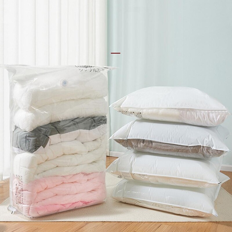 Ceļojumu vietas taupīšanas soma Praktiska atkārtoti lietojama rotācijas kloķa dizains Vakuuma apģērbi Ceļojumu uzglabāšanas soma Mājsaimniecības piederumi