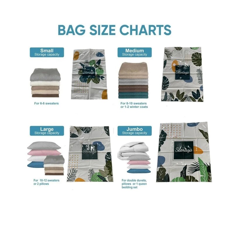 Erdvę taupantys vakuuminiai sandarikliai, maišeliai antklodėms ir antklodėms Drabužių namų pakavimo organizatorius