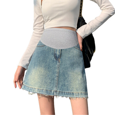 Sieviešu džinsa svārki, kas atbalsta vēderu