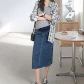 260# Vasaras Rudens Stretch Džinsu Grūtnieču Zīmulis Svārki Elastīgs Viduklis Vēders Džinsi Apģērbi Grūtniecēm Ikdienas grūtniecība