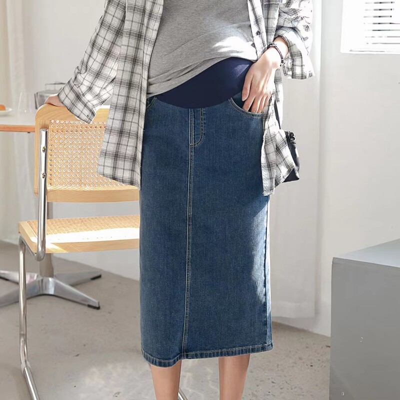 260# Vasaras Rudens Stretch Džinsu Grūtnieču Zīmulis Svārki Elastīgs Viduklis Vēders Džinsi Apģērbi Grūtniecēm Ikdienas grūtniecība