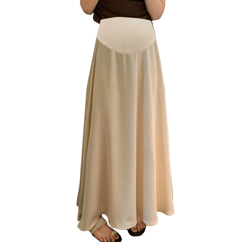 Korea stiilis rasedate kõhuseelikud kõrge vöökohaga, pika disainiga rasedatele naistele A-joonega seelikud ühevärvilised rasedatele mõeldud vihmavarjuseelikud