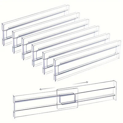 Инструмент за разделяне на чекмеджета Прозрачни разделители на чекмеджета Органайзер Регулируем шкаф за съхранение Органайзер за дрехи Чекмеджета Разделители Органайзер