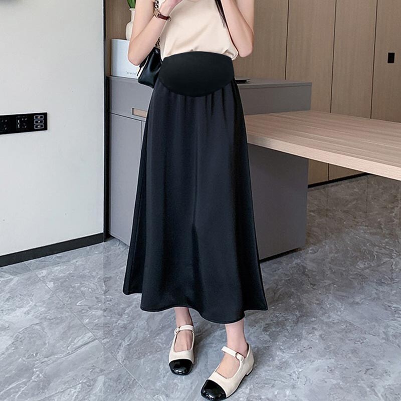 Svilenkasta poluhaljina za trudnice, ljetna kolekcija za trudnice, polusuknja A-kroja za moderan i tanak izgled, savršena za trudnice