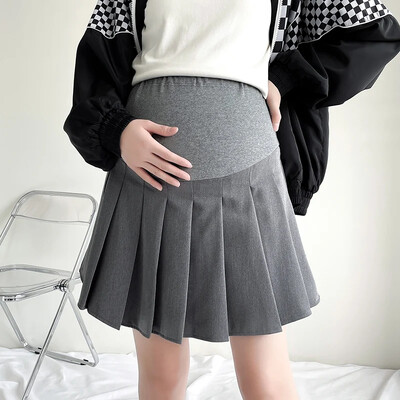 Svečana kratka suknja za trudnice, podesiv struk, plisirane suknje za trudnice, jednobojna, elegantna odijela za trudnice, suknje, veleprodaja