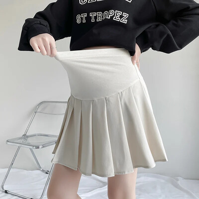 Svečana kratka suknja za trudnice, podesiv struk, plisirane suknje za trudnice, jednobojna, elegantna odijela za trudnice, suknje, veleprodaja