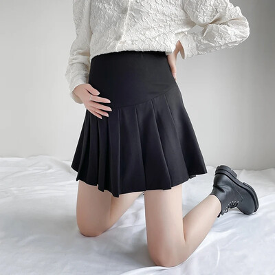 Svečana kratka suknja za trudnice, podesiv struk, plisirane suknje za trudnice, jednobojna, elegantna odijela za trudnice, suknje, veleprodaja