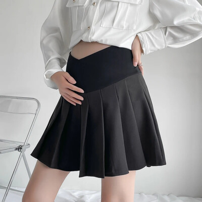 Svečana kratka suknja za trudnice, podesiv struk, plisirane suknje za trudnice, jednobojna, elegantna odijela za trudnice, suknje, veleprodaja