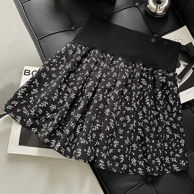 Modes Grūtnieču vasaras svārki ar augstu vidukli, mīļi grūtniecei ar ziediem apdrukāti vēdera svārki ar oderi grūtniecības šifona skorts