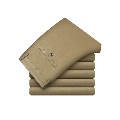 Augstas kvalitātes 98% kokvilna Vīriešu biznesa formālas biroja bikses Klasiskas modes, taisnas, elastīgas ikdienas bikses vienkrāsainas vīriešu