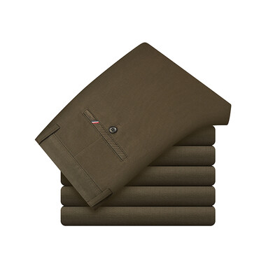 Augstas kvalitātes 98% kokvilna Vīriešu biznesa formālas biroja bikses Klasiskas modes, taisnas, elastīgas ikdienas bikses vienkrāsainas vīriešu