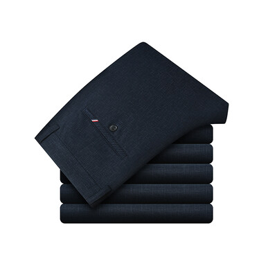 Augstas kvalitātes 98% kokvilna Vīriešu biznesa formālas biroja bikses Klasiskas modes, taisnas, elastīgas ikdienas bikses vienkrāsainas vīriešu