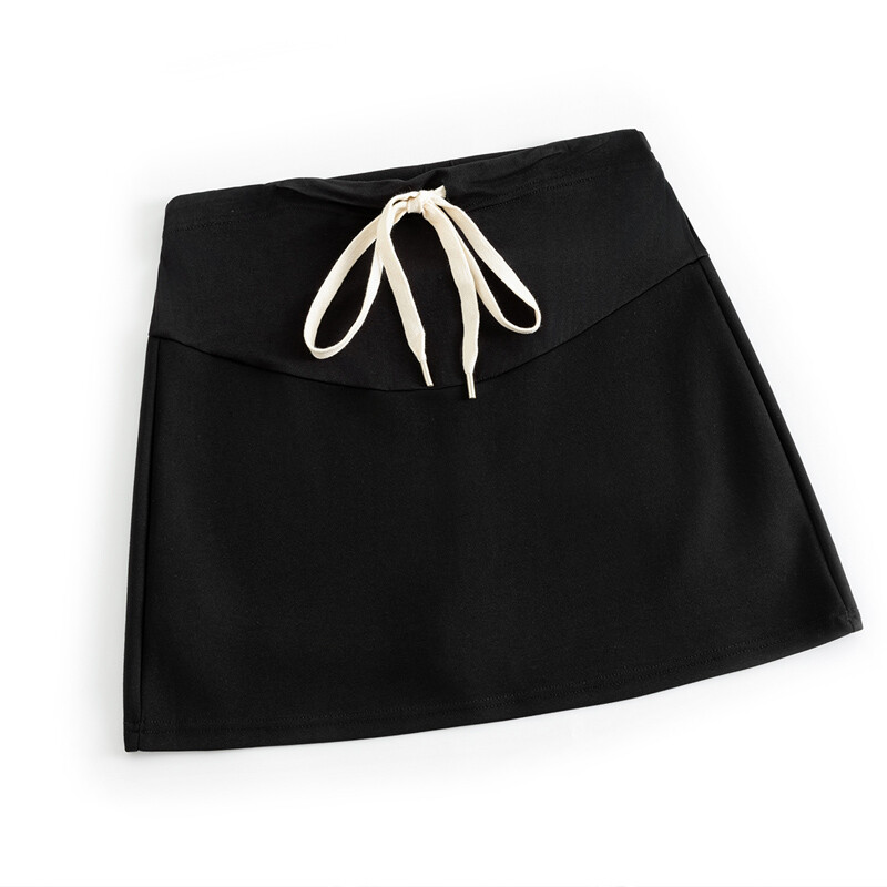 Vasaras modes maternitātes A-līnijas svārki savilkšanas aukliņa jostasvieta ar augstu vidukli Grūtnieču zīmuļu svārki ar šortu ieliktni Grūtniecības skorts