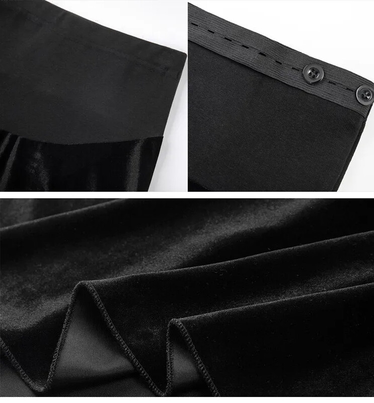 Koreai stílusú 2023 őszi terhes nők pleuche szoknya has hosszú kismama halfark szoknya fekete esernyő szoknya has szoknya