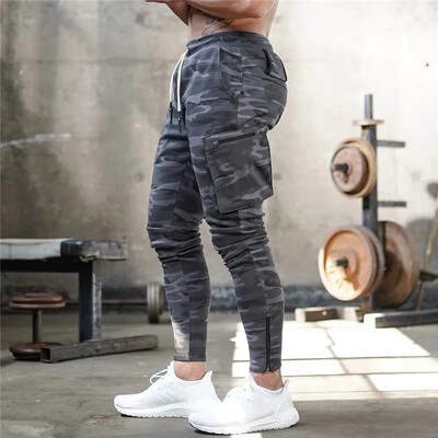 Pantaloni de sport pentru bărbați, sală, fitness, pantaloni noi, pentru bărbați, alergare, jogging, antrenament, sport strâmți, pantaloni cargo, decorare pentru buzunar