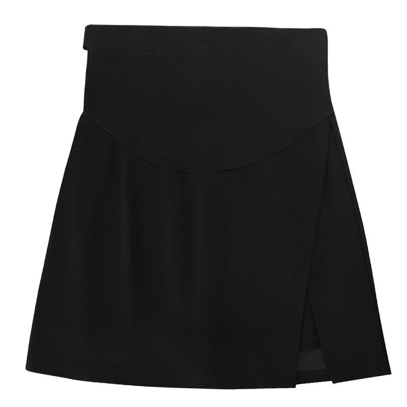 2024. gada melni grūtnieču svārki ar vēderu vasarā ar augstu vidukli sānos sadalīti grūtnieču zīmuļu svārki slaidi gurniem grūtniecības A līnijas svārki