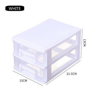 Dupla fiókos íróasztal tárolódoboz Műanyag irattartó állvány Kozmetikai szekrény tároló tároló doboz asztali smink irodai tárolódoboz