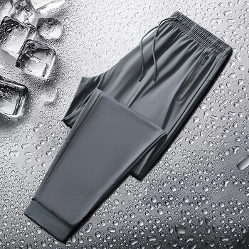 2024 Summer Ice Silk Pants ανδρικό υπερμεγέθη αθλητικό παντελόνι με υψηλή ελαστικότητα casual ίσιο παντελόνι εξωτερικού χώρου που αναπνέει