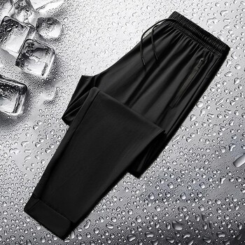 2024 Summer Ice Silk Pants ανδρικό υπερμεγέθη αθλητικό παντελόνι με υψηλή ελαστικότητα casual ίσιο παντελόνι εξωτερικού χώρου που αναπνέει