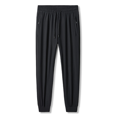 Liela izmēra 7XL 8XL vīriešu ledus zīda bikses mīksts elastīgs audums vasaras sporta zālei skriešanas bikses plānas elastīgas jostasvietas biznesa bikses