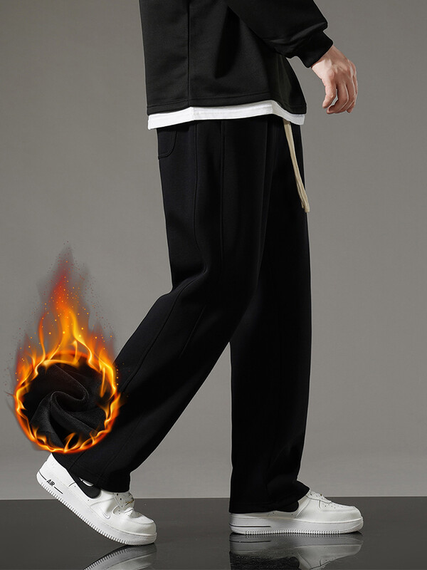 Nove zimske muške trenirke za 2023. Flis podstava Sportska odjeća Debele tople ravne ležerne sportske hlače Muške termo baršunaste hlače