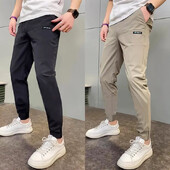 Pantaloni cargo skinny cu mai multe buzunare elastici pentru bărbați Pantaloni de trening cu mai multe buzunare de culoare uni Pantaloni de jogging ocazional de lucru în aer liber