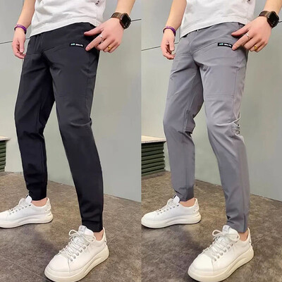 Pantaloni cargo skinny cu mai multe buzunare elastici pentru bărbați Pantaloni de trening cu mai multe buzunare de culoare uni Pantaloni de jogging ocazional de lucru în aer liber