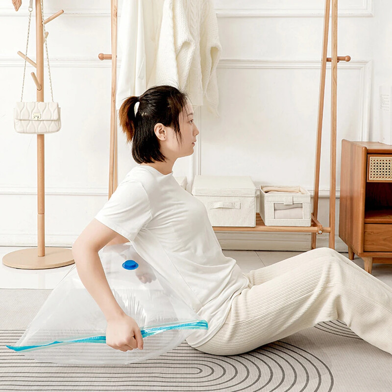 6 gab. Vakuuma uzglabāšanas maisiņi Ceļojumu saspiestā gaisa spilvenu kompresijas iepakojums Vakuuma maisiņi, kā arī sūkņa vietas taupīšana dvieļu auduma segai