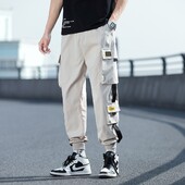 Muške modne kargo hlače s više džepova, ležerne opuštene hip hop omladinske tinejdžerske ulične jesensko-proljetne elegantne hlače